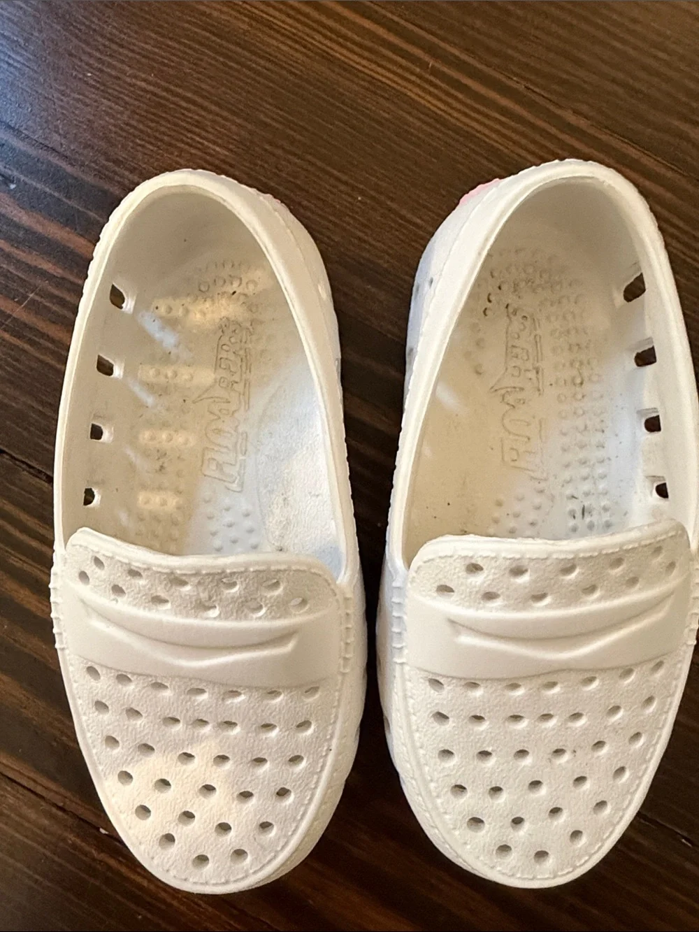 Girl Floafer White Slip-On Perforated Water-Resistant Shoes